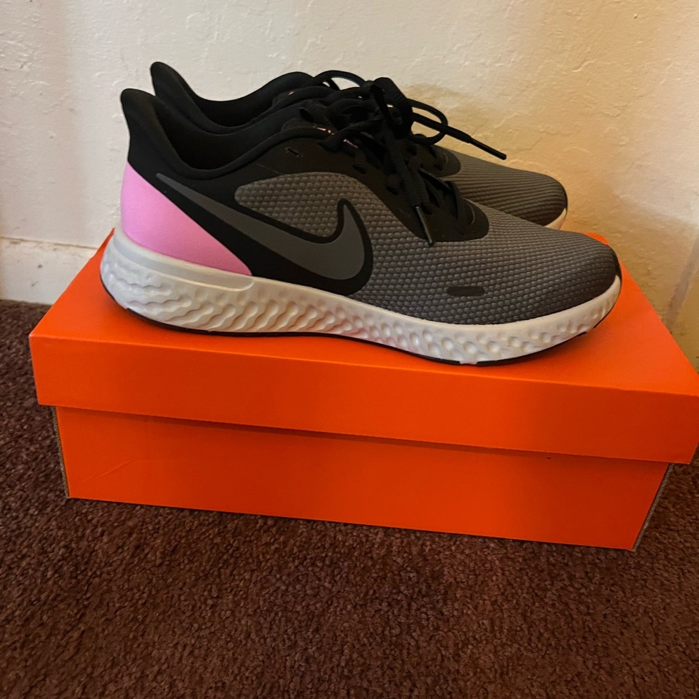 Nike Gray and Pink Running Shoes